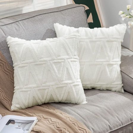 Sæt med 2 pudebetræk, dekorative puder med skjult lynlås til stue, soveværelse