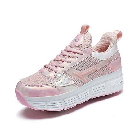 Pojkar Flickor Sneakers Dubbelhjuliga Skor Led Ljus Skor 3F908