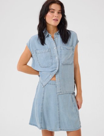 My Essential Wardrobe Nellymw Ss Shirt - Blue - 40