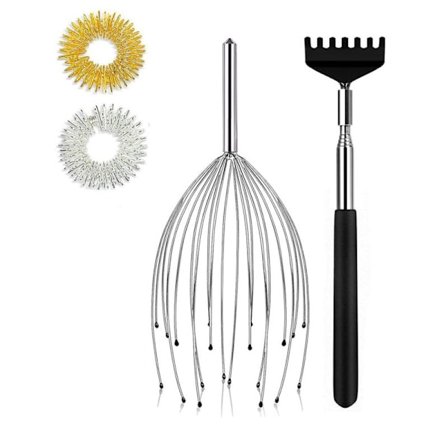 Huvudmassage och ryggkliare Förbättrad med 20 klor kliare med utdragbar S