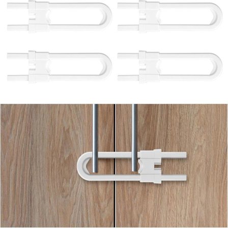 Børneskabsbeskyttelse, 4-pak Babyskabslåse - U-formet Børnesikkerhedsdørsikkerhed Egnet