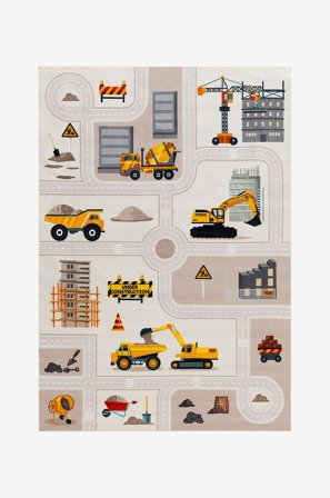 KM Home - Lapset Matto Play - Luonnonväri - Lasten matot - 140X200 - - Homeroom