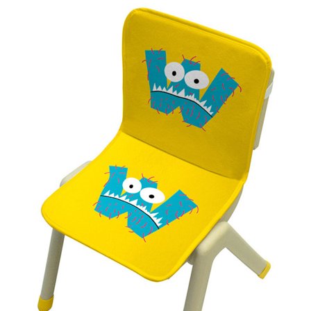 Mr. Bao, monsterbokstavssvamp, stolsdyna i ett stycke, förskolestolskudde, studentstolskudde, ryggstöd