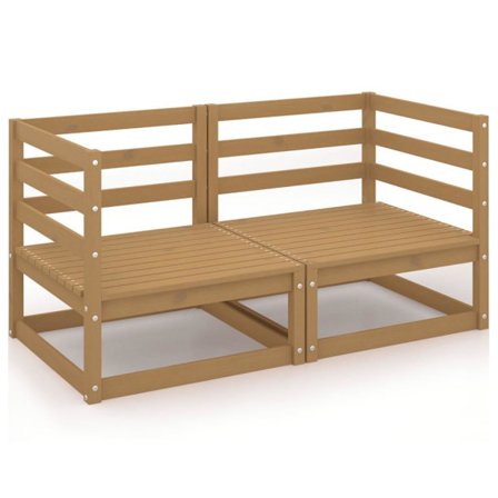 vidaXL Trädgårdssoffa 2-sits honungsbrun massiv furu