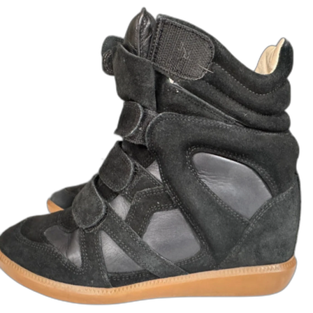 Svarta wedge sneakers med kardborre