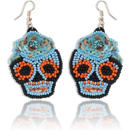 Halloween Hodeskalle Skjelett Skummel Spøkelse Flaggermus Gresskar Drop Dangle Akryl Ørepyntsett for Kvinner Tenåringer Gull Søt Gotisk Fest