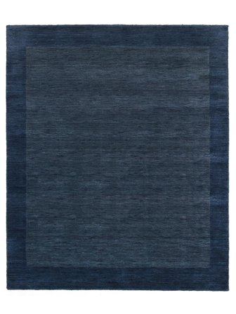 Tapis De Laine Uni Handloom Frame Bleu Foncé Grand
