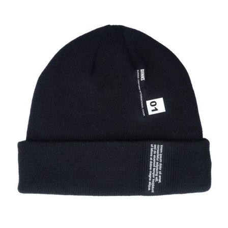 Djinns - Svart cuff Beanie - Lorem Ipsum Black Cuff @ Hatstore