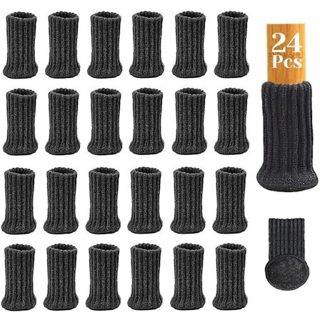 24 kpl tuolinjalka sukat huopapehmusteilla, joustavat neulotut huonekalujen nilkkurit tuplalla