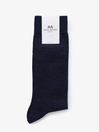 John Henric Men's Navy Blue Socks Merino Size 43-46