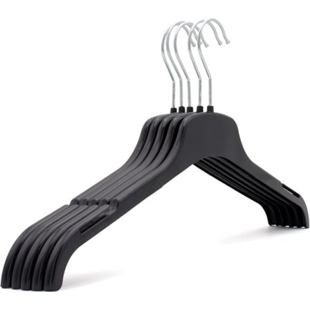 20 Tukevaa Mustaa Muovista Aikuisten Vaateripustinta - Kestävä, Tilaa Säästävä, Ohut Profiili 360 Asteen Kääntyvällä Koukulla - Ihanteellinen