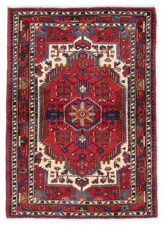 108X150 Alfombra Hamadan Oriental Rojo Oscuro/Negro (Lana, Persia) Carpetvista
