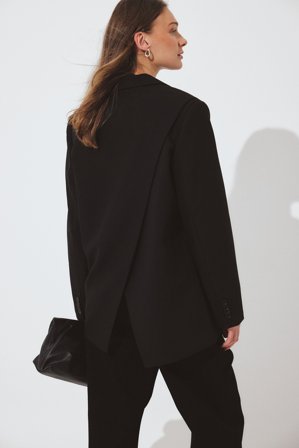 NA-KD Oversized Open Back Blazer - Skræddersyet blazer - Sort - EU 36