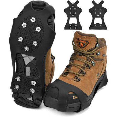 Skridsikker Steigeisen, Skridsikre Snosteigeisen, Snosteigeisen, Til Is- og Snevandring, Jogging, Klatring, Vandring. M