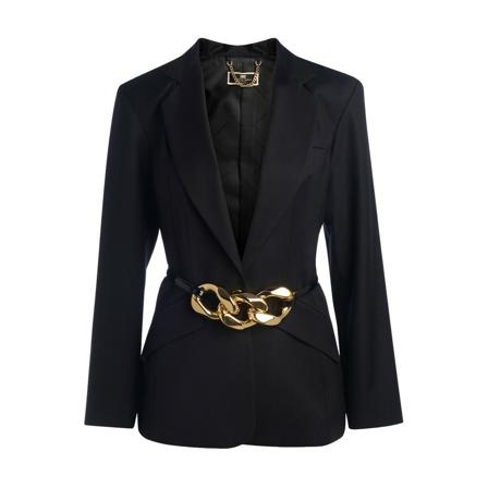 Elisabetta Franchi Jas , Zwart , Dames , Maat: XS