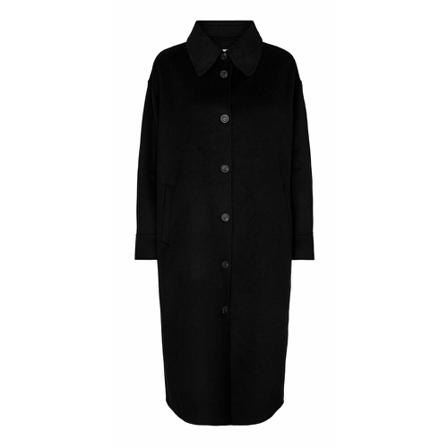 Levete Room Single-Breasted Coats Sort, Dame Uldfrakker
