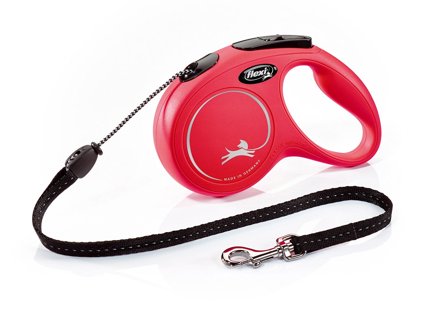 Flexi New Classic In Corda Guinzaglio Per Cani Colore Rosso