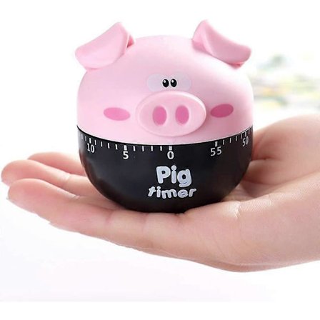Mekanisk kjøkken-tidsalarm, Gris-form, 60min 360