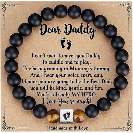 Gaver til førstegangs pappa, Gaver til nybakt far, Gaver til ny pappa for menn, Armbånd til vordende pappa Bursdagsjulegaver til ny pappa