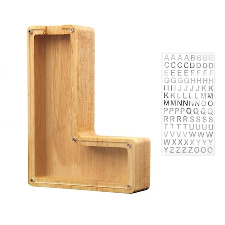 Træ Personlig Sparegris Legetøj Alfabet Til Børn Pengekrukke Mønt Voksne Sparebøsse Bogstav Dekor