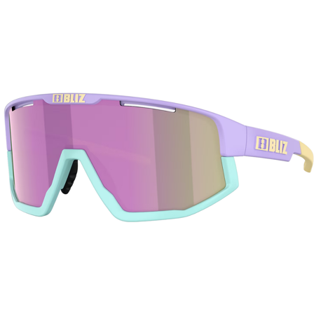 Bliz Fusion Matt Pastel Purple-Yellow Logo Brown Mirror Pink