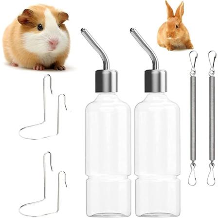Hamsterin vesipullo, 180 ml:n vesiannostelija pienille eläimille, kaniinin vesisyöttölaite, kaniinin ripustettava vesilähdeannostelija, pienille 