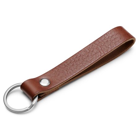 Brown Full-Grain Leather Keychain for Men - Keychains