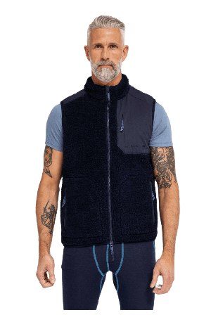 Dovre Teddy Fleece Väst | Polyester Beige Jackor Herr Blå S