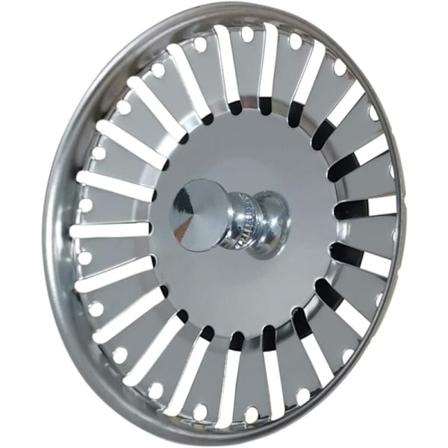 Kökssilsil, Silfilter i Rostfritt Stål, Dubbelfunktion Silfilter Avloppspluggar Ersättning (Diameter: 84mm)