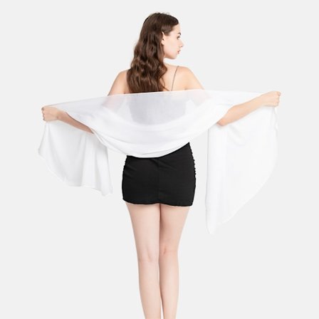 Kvinners skjerf ensfarget stort gjennomsiktig sjal omslag for kveldsfest