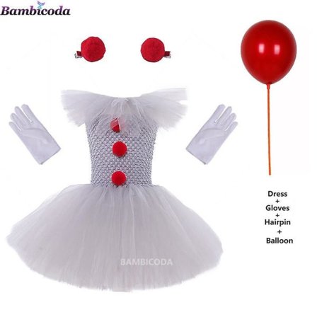 Grå Flicka Halloween Kostym Tutu Cosplay Kostym Set 3 L(6-7Å)