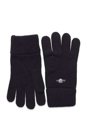 Shield Wool Gloves Black GANT
