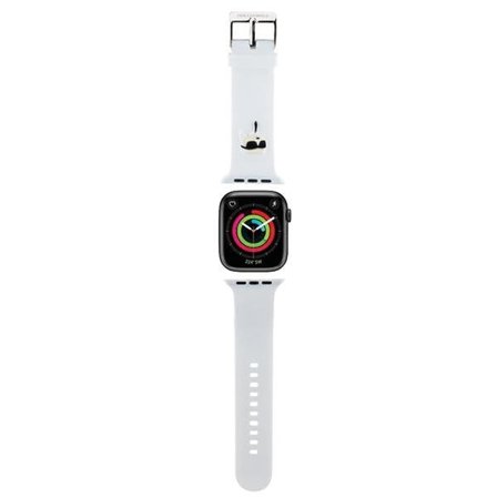 Karl Lagerfeld 3D gummi Karl Head-rem til Apple klokke 42/44/45/49mm - hvit