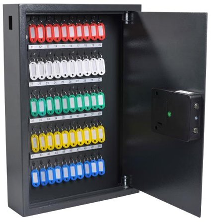 PAVO Nyckelskåp Security 50 nycklar grå - Lyreco - Kontorsmöbler och inredning - Skåp och hyllor - Nyckelskåp och tillbehör