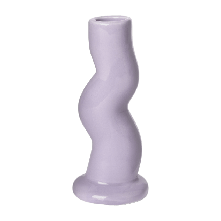 Åhléns Home Ljusstake i stengods WAVE 13 cm Ljus & ljusstakar Lila ONESIZE