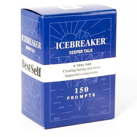 150 kortin Icebreaker Deeper Talk -pakka BestSelfiltä - Keskustelupeli Lautapeli Täysi Englanti sininen