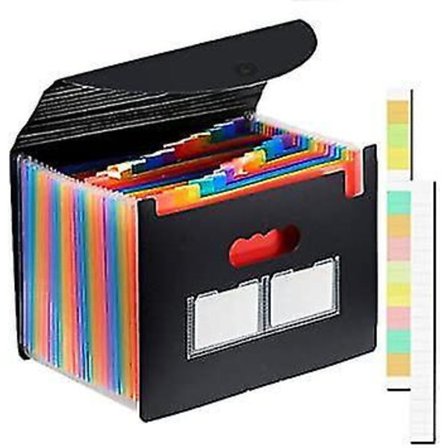24 Lommer Udvidende Filmappe Stor Kapacitet A4 Organiser