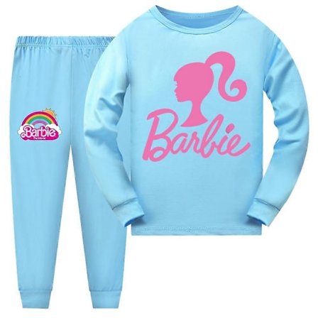 7-14 År Gamle Piger Barbie Pyjamasæt Langærmet Sweatshirt Top Bukser Sæt Nattøj Pyjamas - Perfekt
