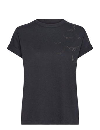 Anya Pcl Rain Strass Wings Tops T-shirts & Tops Short-sleeved Black Zadig & Voltaire