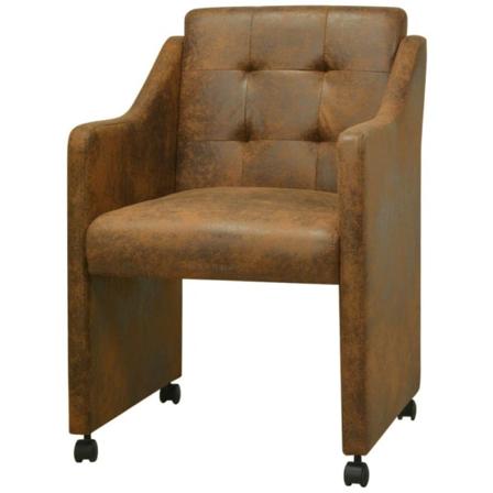 Vidaxl Matstolar 6 St Brun Konstläder Brun