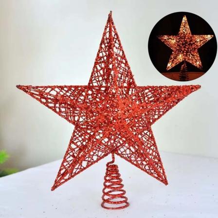 Joulukuusen tähti (punainen), joulukuusen latvatähti, joulukuusi