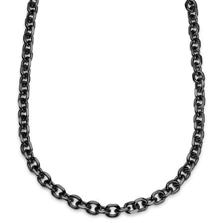 Essentials | Collar de cadena de cable negro metalizado de 10 mm para hombres - Collares de cadena
