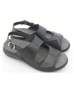 Damesandal med elastisk innside – ergoflex Svart - 38 - Embla of Sweden