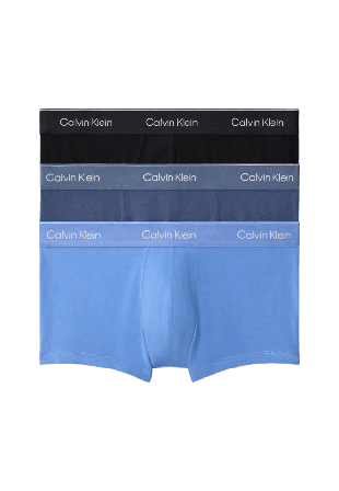Calvin Klein LOW RISE TRUNK 3PK Icon Cotton Stretch Badkläder Herr Blå XL
