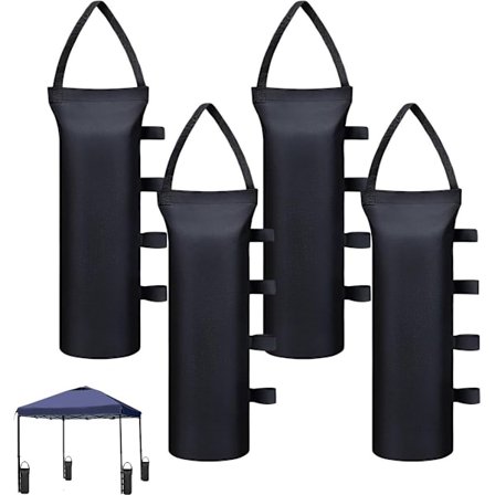4-pack 40 kg tunga paviljongvikter för paviljongben, lämpliga för markiser, tält och paviljonger (Oxford 800D - 50 x 20 cm - svart)