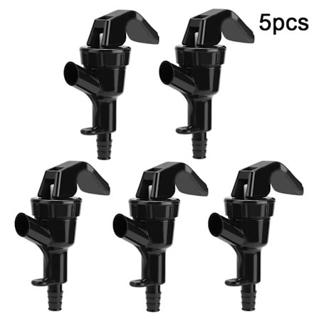 Sort Plastik Klemmehane 5-pak Nem Væskedispenserhane til Picnic Udskænket Øl Hjemmebryg