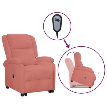 Vidaxl Reclinerfåtölj Med Uppresningshjälp Rosa Sammet Rosa