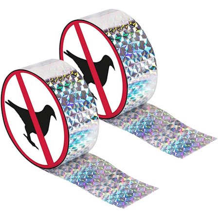 2 stk. Reflekterende Fugleskræmmebånd Fugleskræmmebånd Fugle- og Duedræbende Bånd til Havegård Frugttræer Grøntsagshave Gård 100m x 2.5