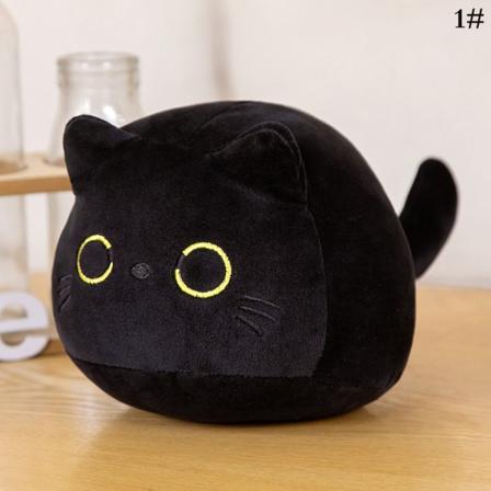 Sort kat om pude plys dukkelegetøj e gaver til drenge piger F Black 1#