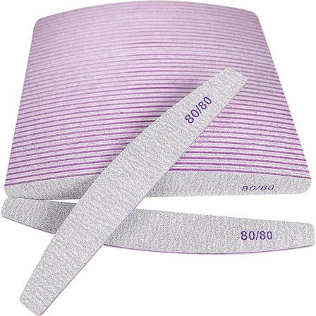 80/80 Grit Neglefile (24 Pak), Smergelbrætter til Akrylnegle og l Negle, Grov Neglefil
